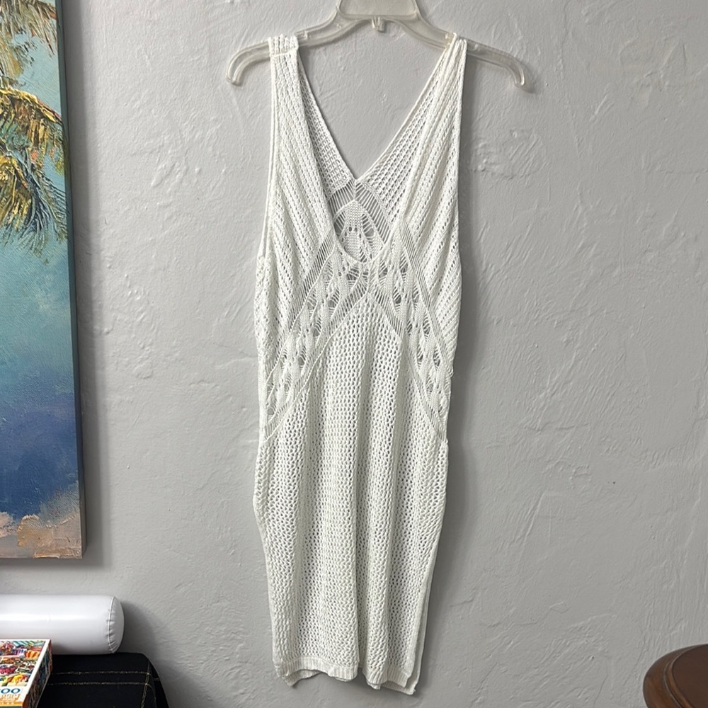 White Knit Sleeveless Dress